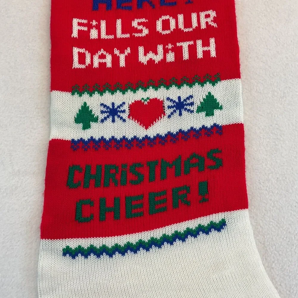 Kurt Adler Christmas Stocking Santa’s Coming Knitted Knit Oversized Taiwan Bells